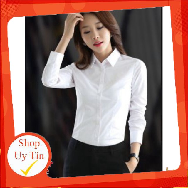 Áo sơ mi trắng công sở nữ tay dài form ôm chuẩn mặc cực tôn dáng sang trọng vải kate Ý bao đẹp ĐƯỢC ĐỔI TRẢ THOẢI MÁI