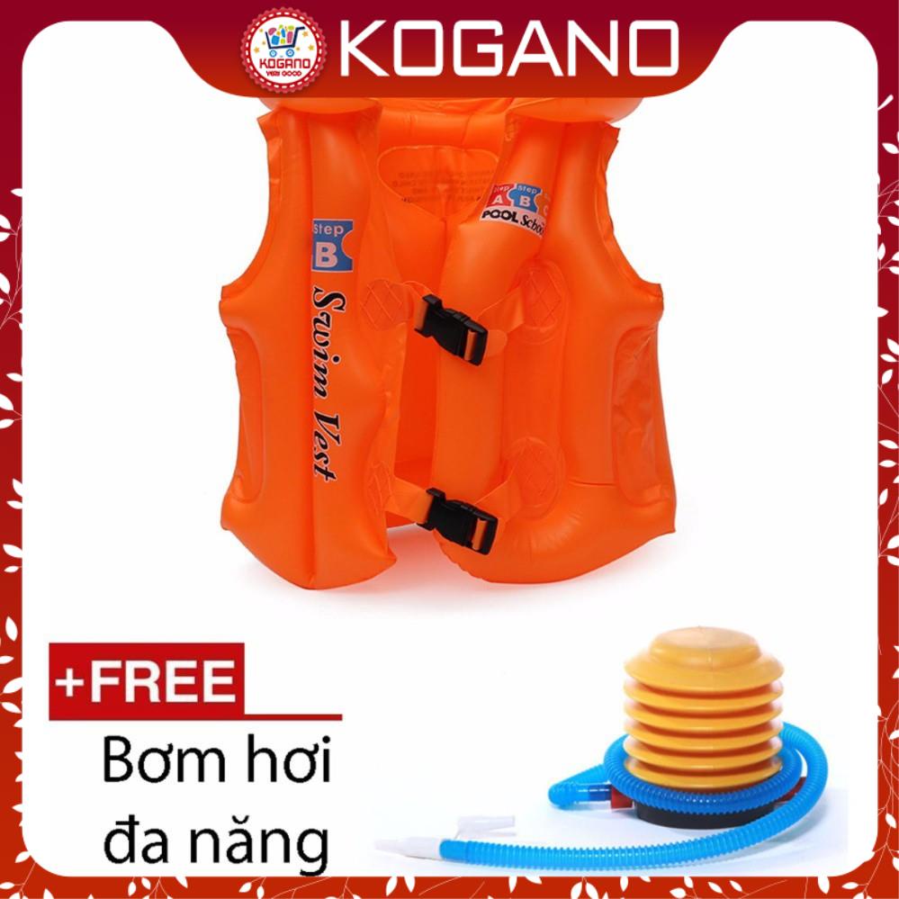 Áo Phao Cho Bé Tập Bơi KOGANO Có Khóa Cài An Toàn Bé Gái Bé Trai Size S 1 - 6 Tuổi SS-001097 [Tặng Bơm Phao]