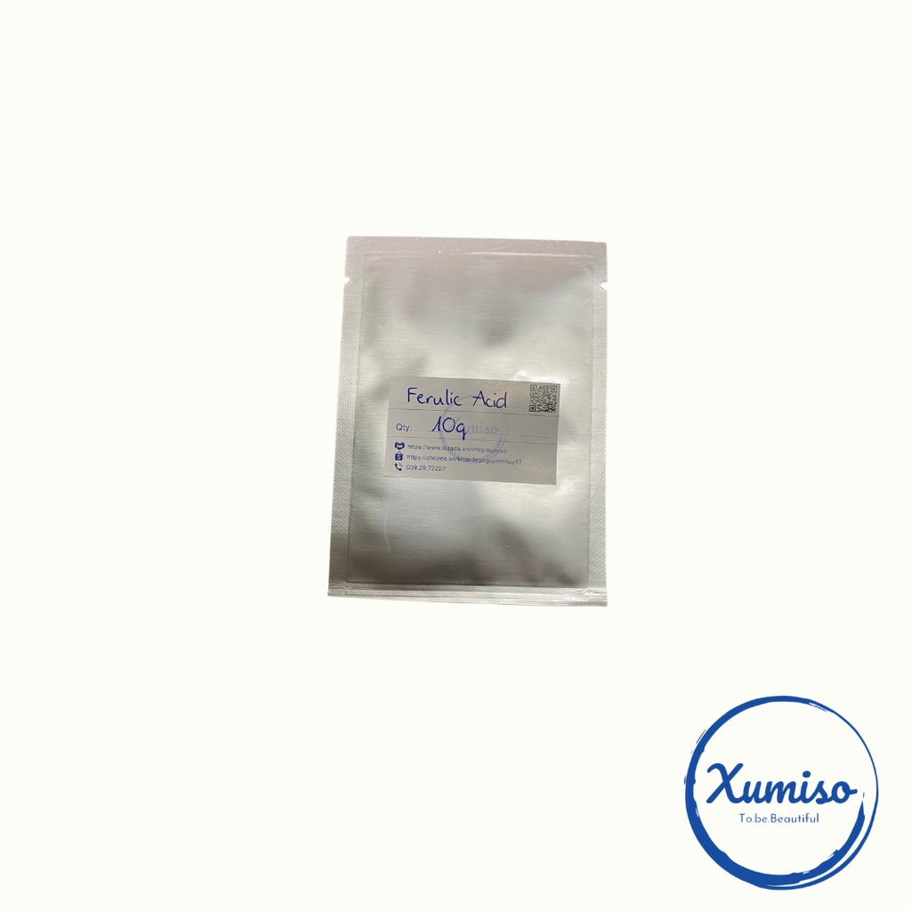 Ferulic acid - Chất chống oxy hóa - nguyên liệu mỹ phẩm - Xumiso - 10G