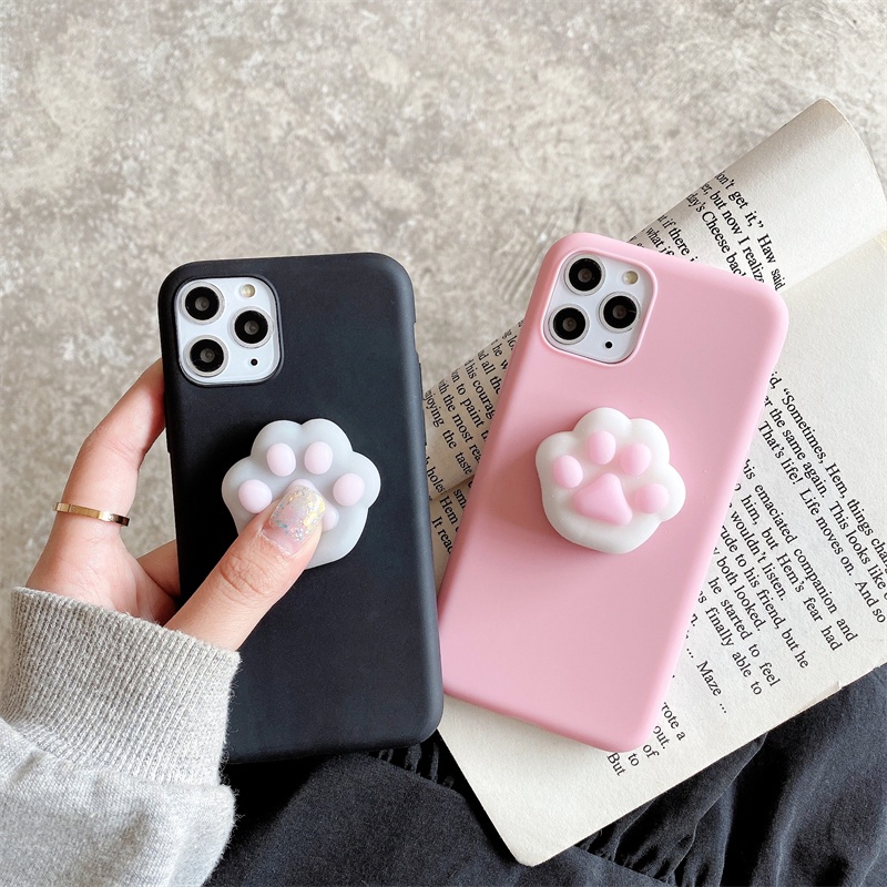 REALME Ốp Điện Thoại Silicone Mỏng Hình Chân Mèo Cho Oppo A12 5s 12E 3S 15 12S 15S 9 8 7 6 Pro Plus C3 9i 7i 5 C35 5i C17 6i C15 6s 8i 5s C12