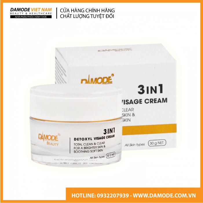 3IN1 DETOXYL VISAGE CREAM DAMODE - Kem Rữa Mặt, Tẩy Trang, Thải Độc da