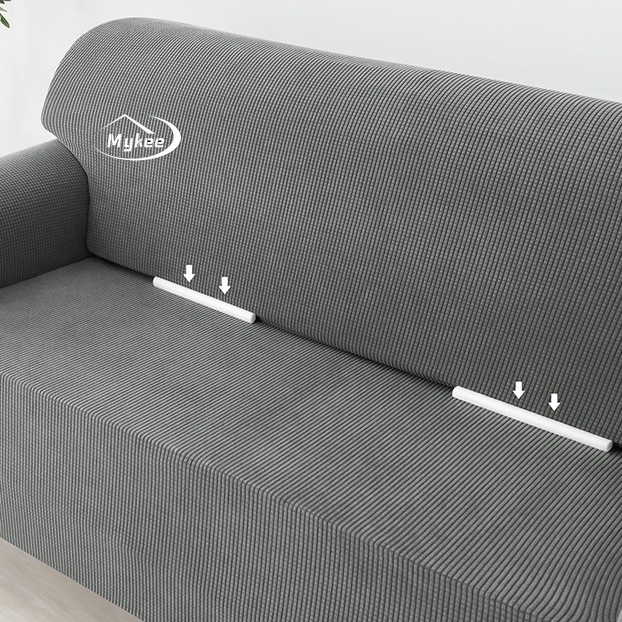 Vỏ Bọc Ghế Sofa 1 / 2 / 3 / 4 Chỗ Ngồi Hình Chữ L Chất Liệu Jacquard Lông Cừu Co Giãn Màu Trơn Trang Trí Nội Thất