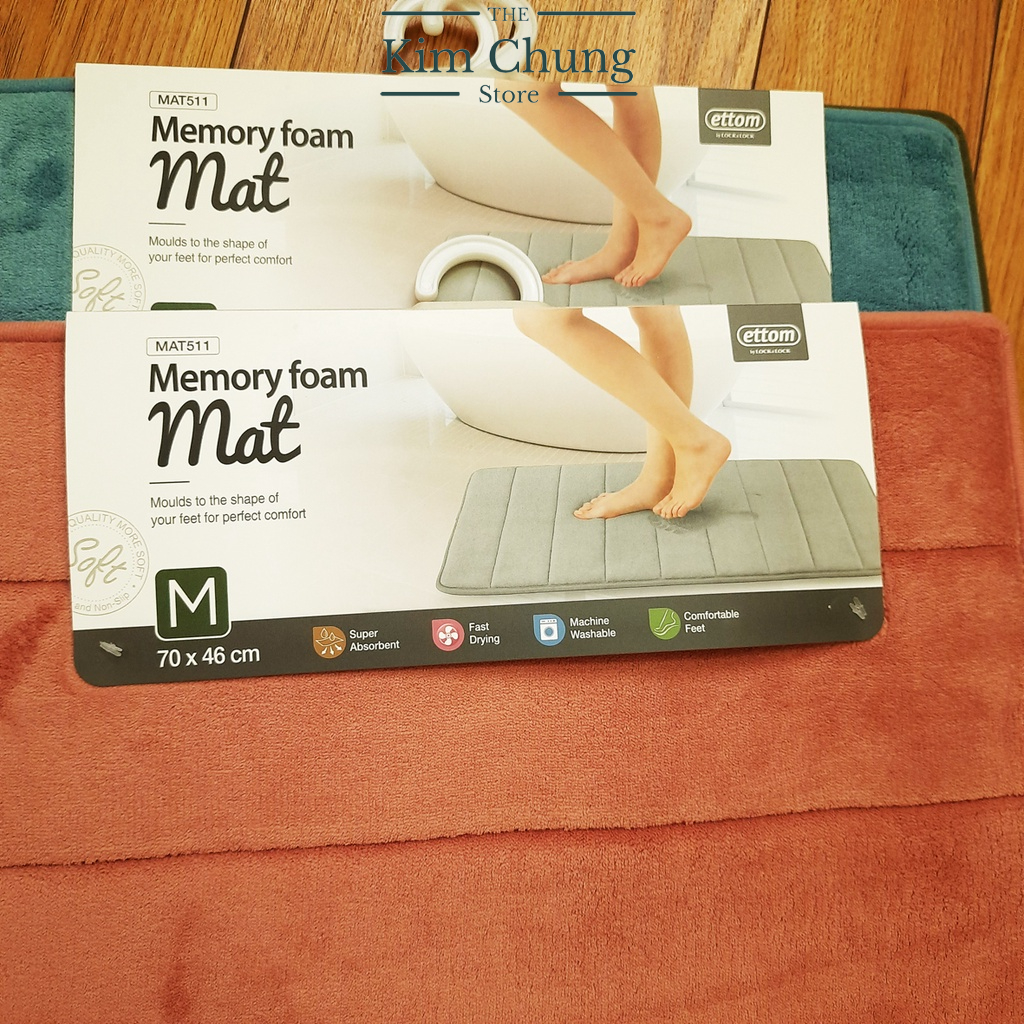 Thảm Chùi Chân Lock&Lock Memory Foam Kiểu Stripe 460*700*15mm MAT511 - Hàng chính hãng