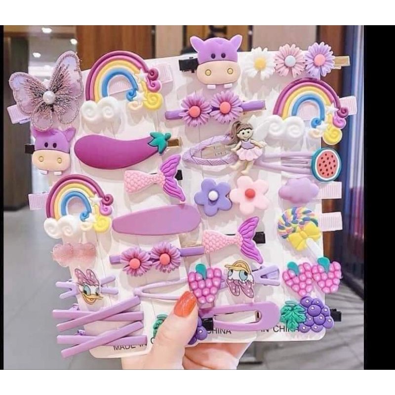 Sét 14 kẹp tóc dễ thương cho bé gái