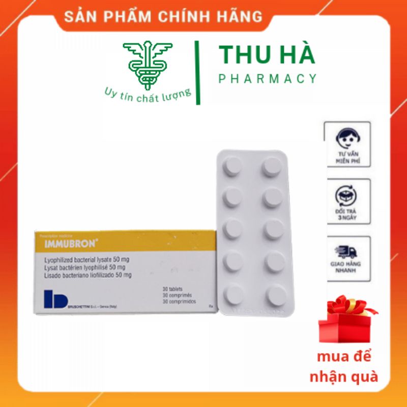 Tăng đề kháng miễn dịch tránh nhiễm khuẩn đường hô hấp Imubron hộp 30viên