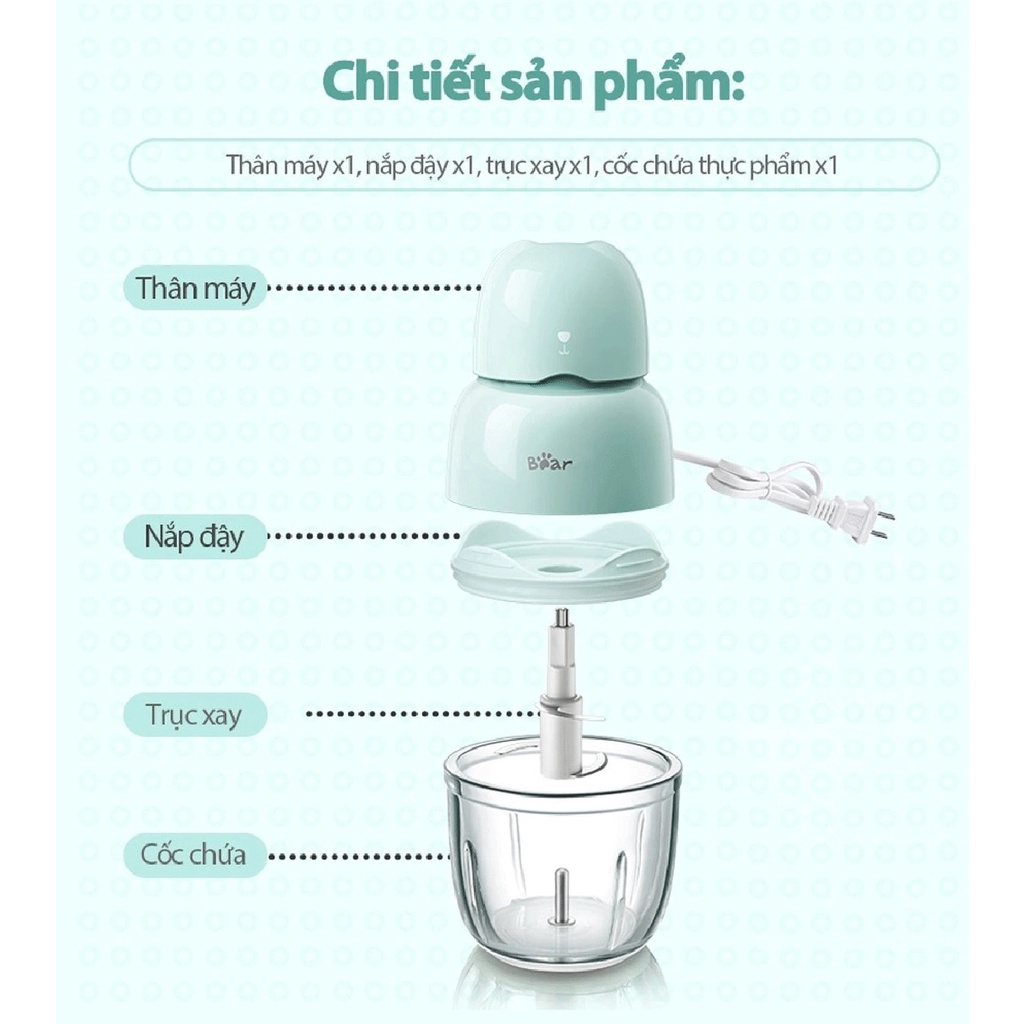 Máy xay sinh tố đa năng Bear GR-B03V2 bản quốc tế xay ăn dặm cho bé bảo hành 18 tháng