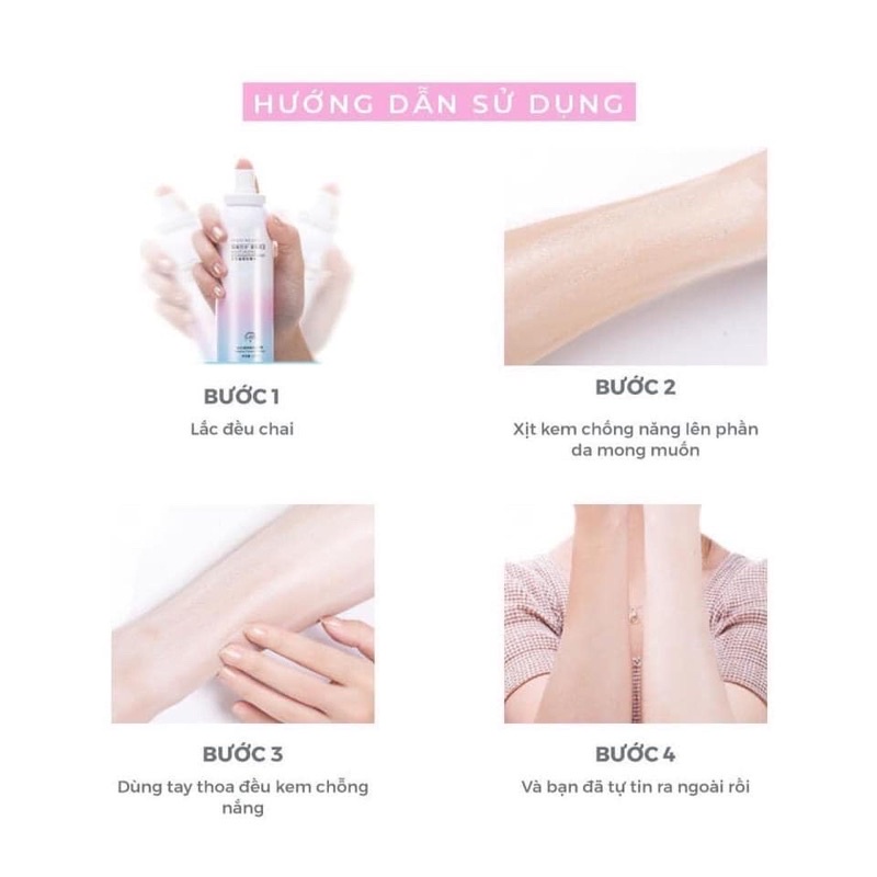 Xịt Chống Nắng Maycreata Trắng Da 150ml
