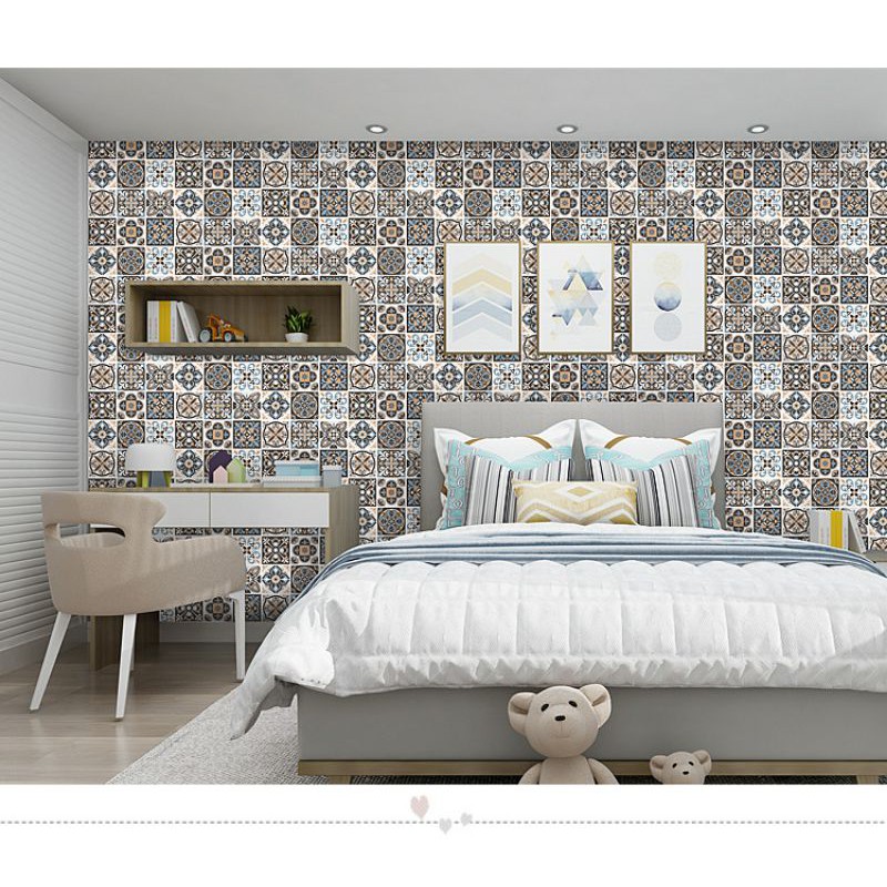 1 mét decal tráng nhôn gạch bông kiểu mới khổ 60cm keo sẵn