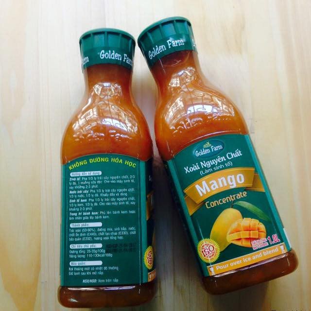Sinh tố nguyên chất Golden Farm 1lít nhiều vị