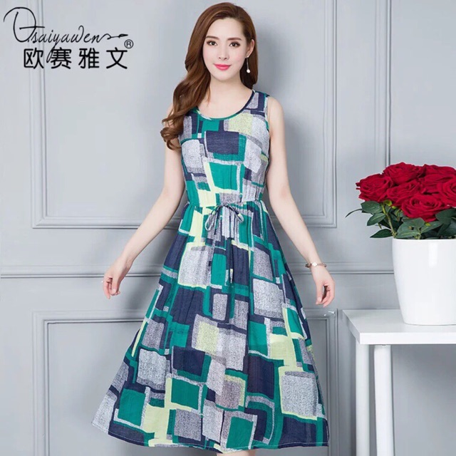 Đầm maxi voan hoa