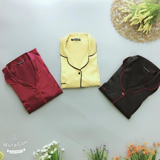 Đồ Bộ Mặc Nhà_ Phi Lụa Loại 1_ Tay Ngắn Quần Đùi Nơ