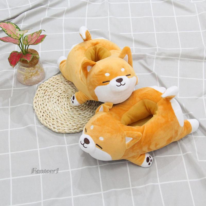 [Fenteer1] Dép Bông Hình Chú Chó Shiba Inu Vui Nhộn Cho Nữ