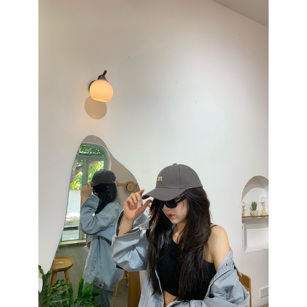 Mũ lưỡi chai nam nữ nón kết thêu chữ M hoặc trơn phong cách ulzzang LK230