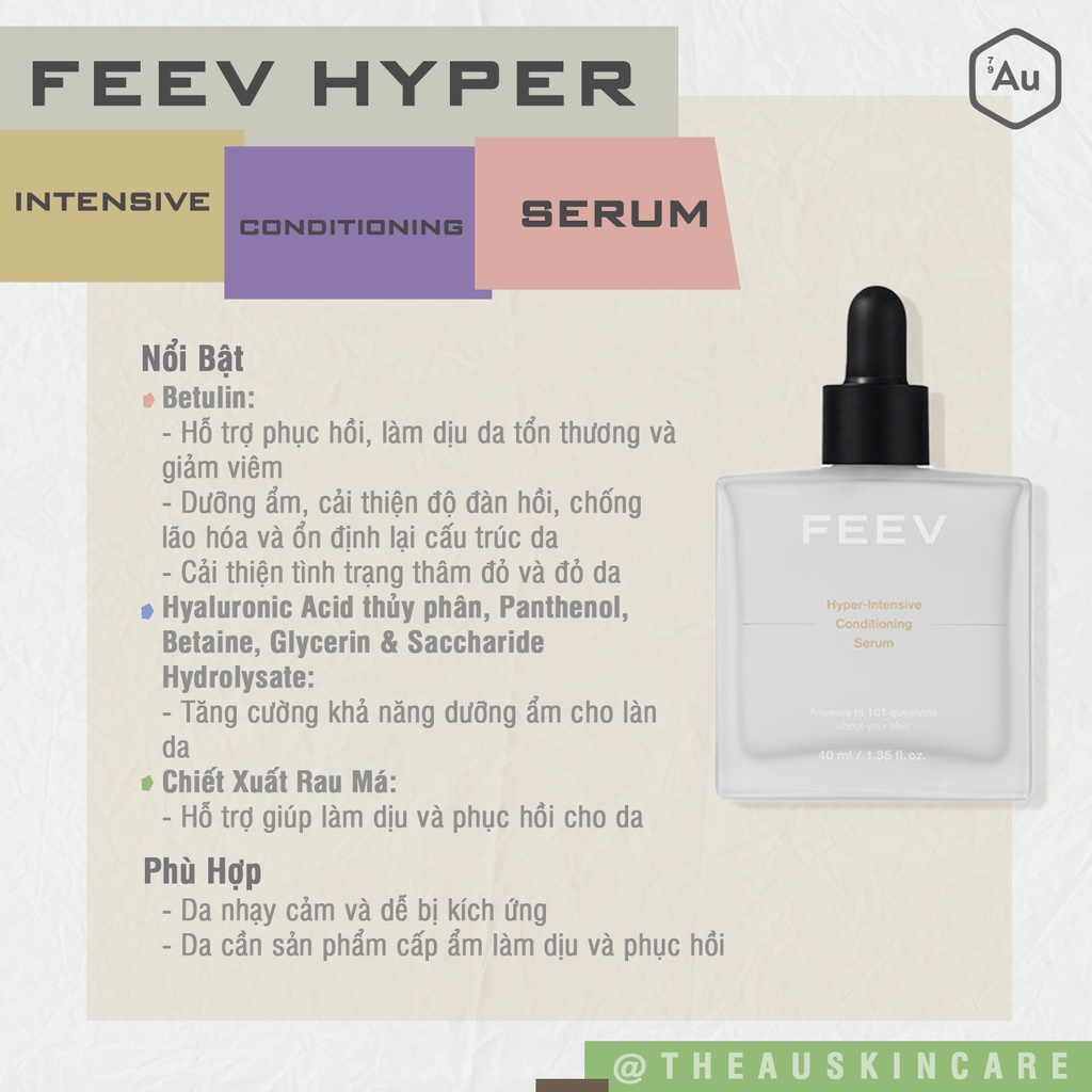 Serum Hỗ Trợ Phục Hồi, Làm Dịu, Giảm Thâm Đỏ & Cân Bằng Da | FEEV Hyper-Intensive Conditioning Serum 40ML
