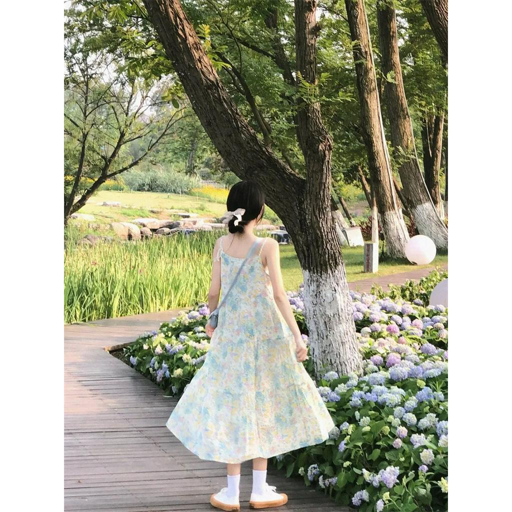 62761 Mùa Hè Mới Váy Hai Dây Hoa Pháp