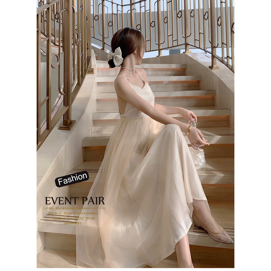 ĐẦM MAXI VÁY MAXI VOAN ĐAN DÂY HỞ LƯNG PHONG CÁCH BÁNH BÈO TIỂU THƯ CÔNG CHÚA BỒNG BỀNH HÀNG QUẢNG CHÂU