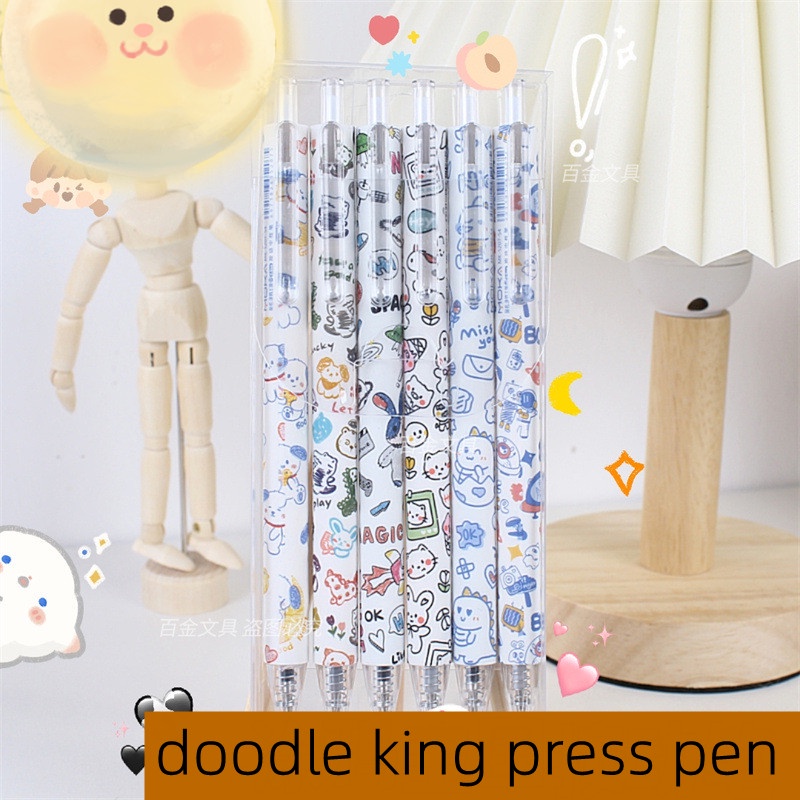 Bút Mực Gel Ngòi 0.5Mm Mực Đen Kiểu Dáng Hoạt Hình Dễ Thương Cho Học Sinh