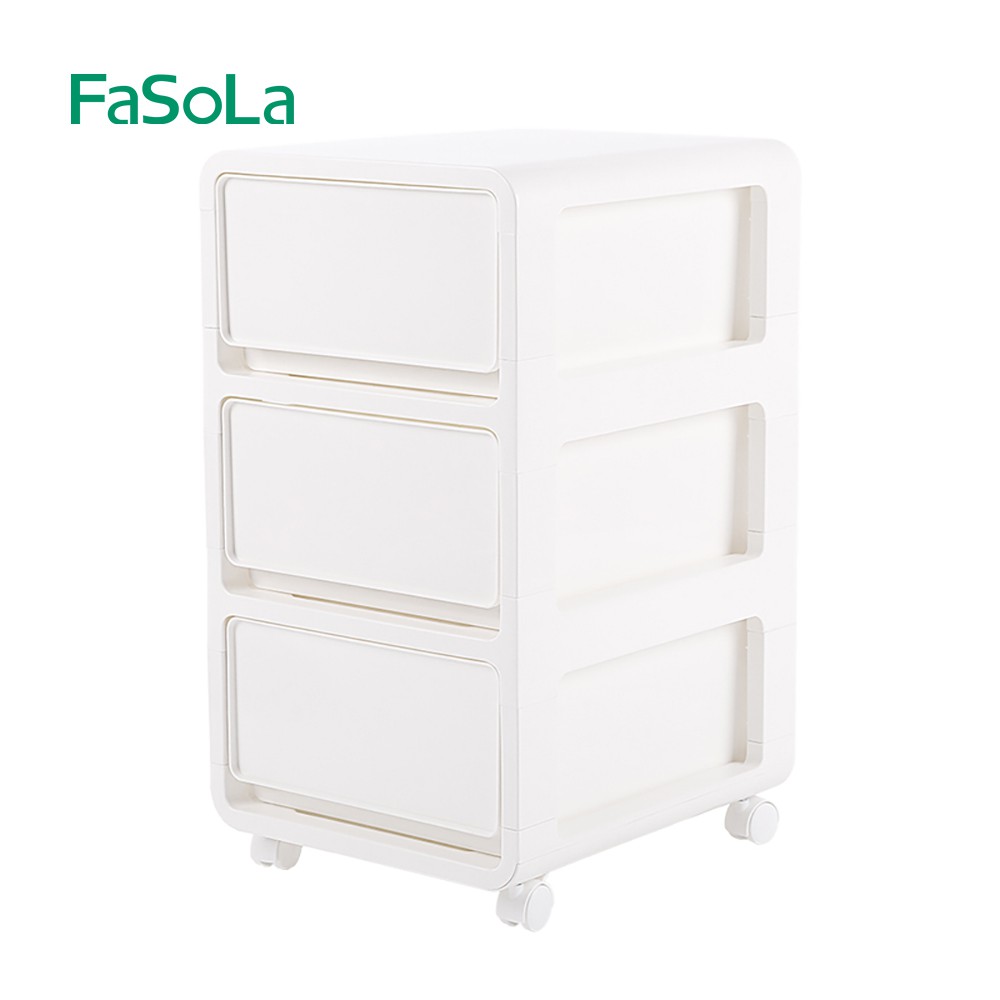 [FREESHIP] Tủ nhựa FASOLA 3 tầng - Tủ quần áo đa năng -Tủ đầu giường tiện lợi FSLRY-263