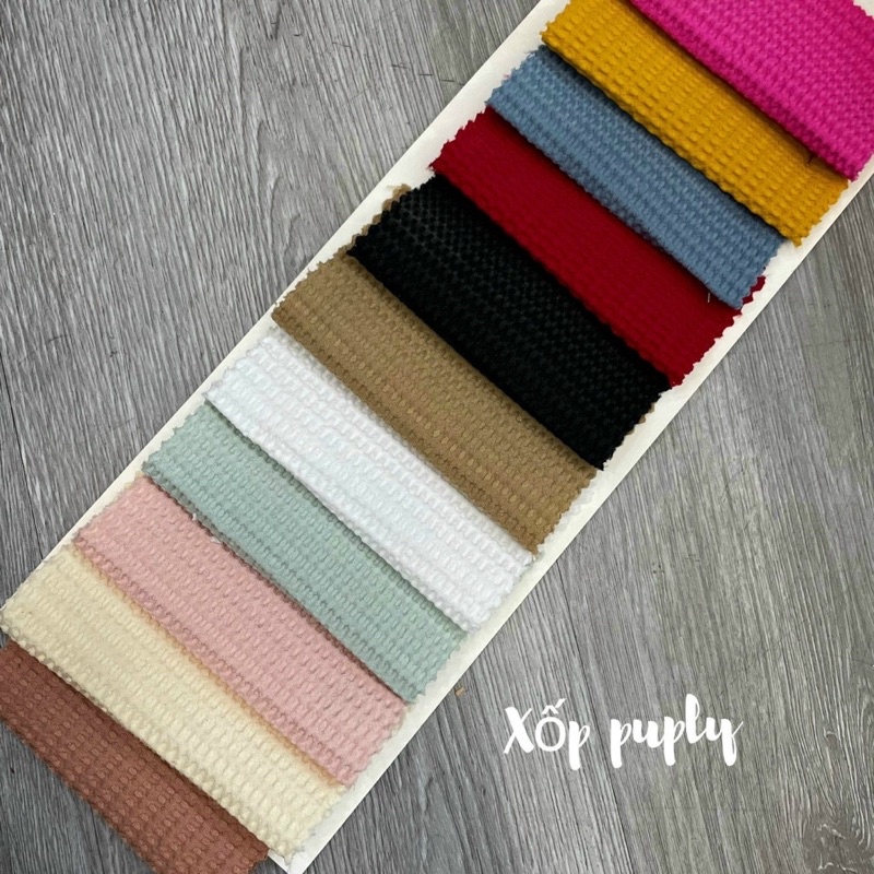 Vải xốp caro puply đủ màu