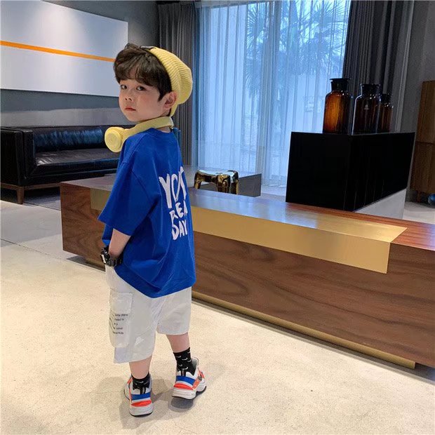 Áo thun BXPB 100% cotton nguyên chất tay ngắn dáng rộng thời trang mùa hè cho bé trai và gái 4-15 tuổi