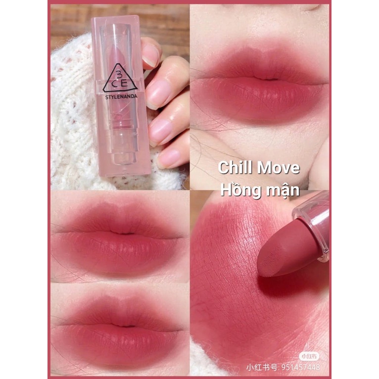 Son thỏi 3CE Clear Layer Cool Edition Lipstick #Chill Move