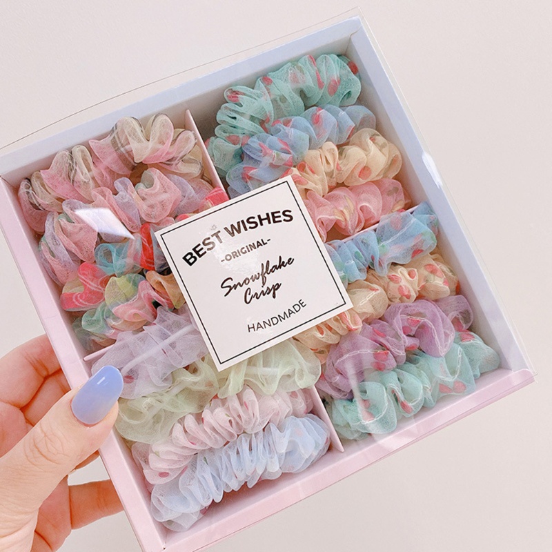 Dây Buộc Tóc Chiffon Co Giãn Màu Sắc Ngọt Ngào Phong Cách Hàn Quốc Cho Nữ