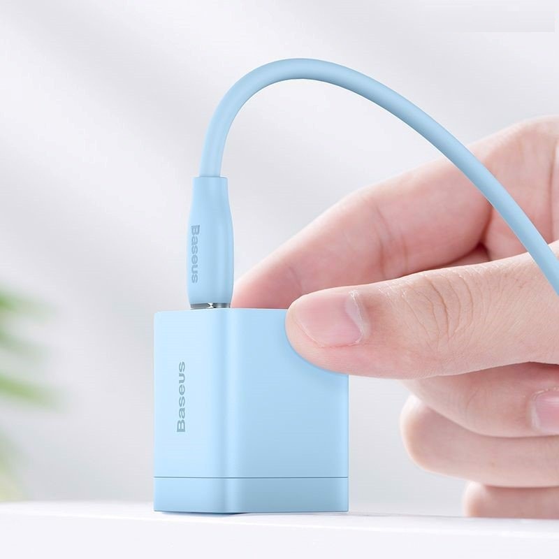 Bộ sạc PD20W Baseus Super Si 1 cổng Type-C kèm dây sạc dài 1M cho 11/12/13 ( Xanh)