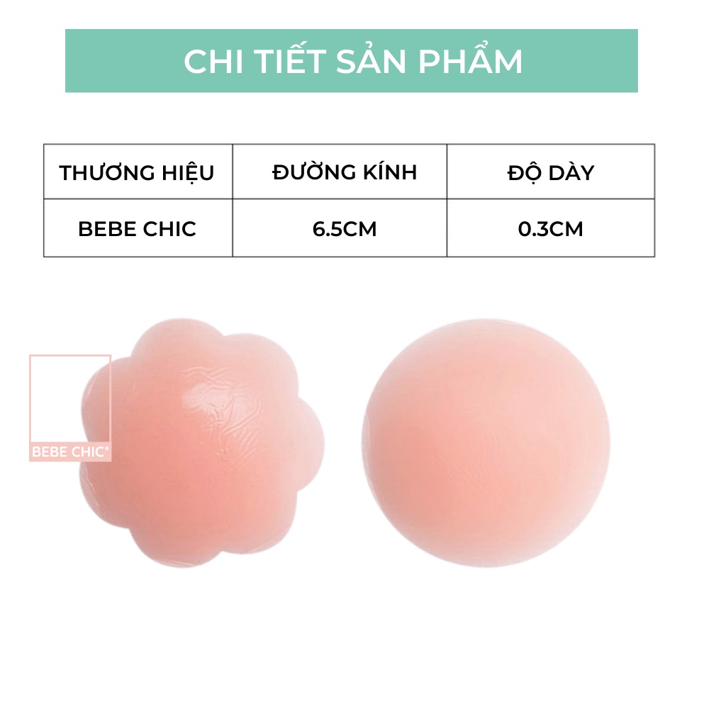 Gói 2 miếng dán ngực, dán ti hình hoa Silicon cao cấp dán siêu chắc cho nữ màu da