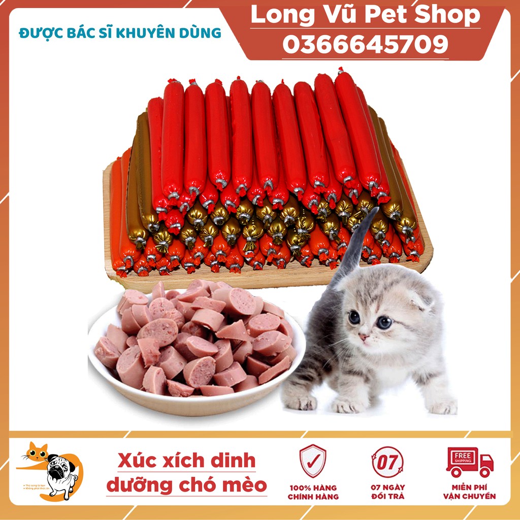 [Mã 159FMCGSALE giảm 8% đơn 500K] Xúc Xích Cho Chó Mèo Hamster Thú Cưng Dinh Dưỡng Giàu Vitamin, Đạm Bioline