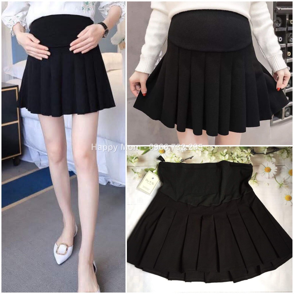 Chân váy bầu xếp ly