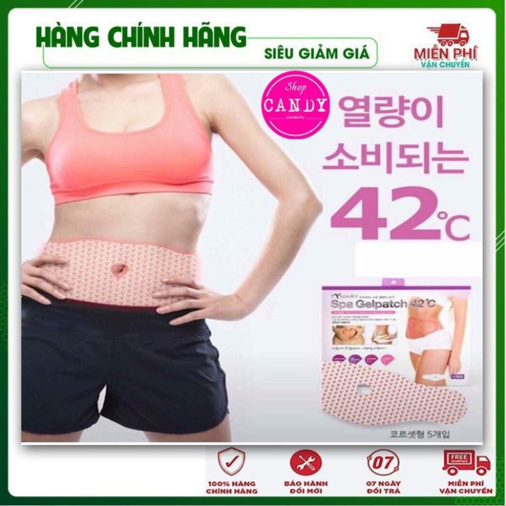 Miếng Dán Tan Mỡ Bụng⚜️𝙁𝙍𝙀𝙀𝙎𝙃𝙄𝙋⚜️Miếng Dán Tan Mỡ Bụng Spa Gel Patch 42°C Hàn Quốc (1 Hộp 5Miếng)