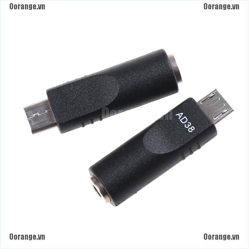 MT 2pcs 3.5mm x 1.1mm Female To Micro USB 5 Pin Male DC Converter Charger Adapter BH