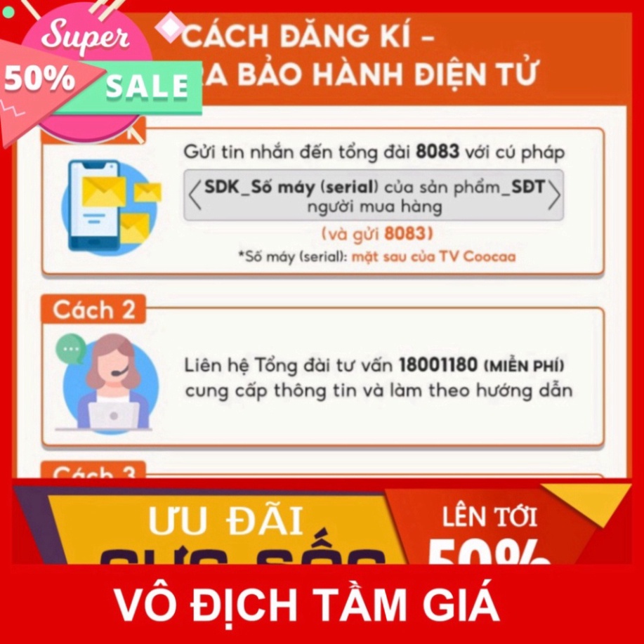 Smart Tivi 4K UHD Coocaa 50 inch - Android 9.0 - Model 50S6G - Miễn phí lắp đặt