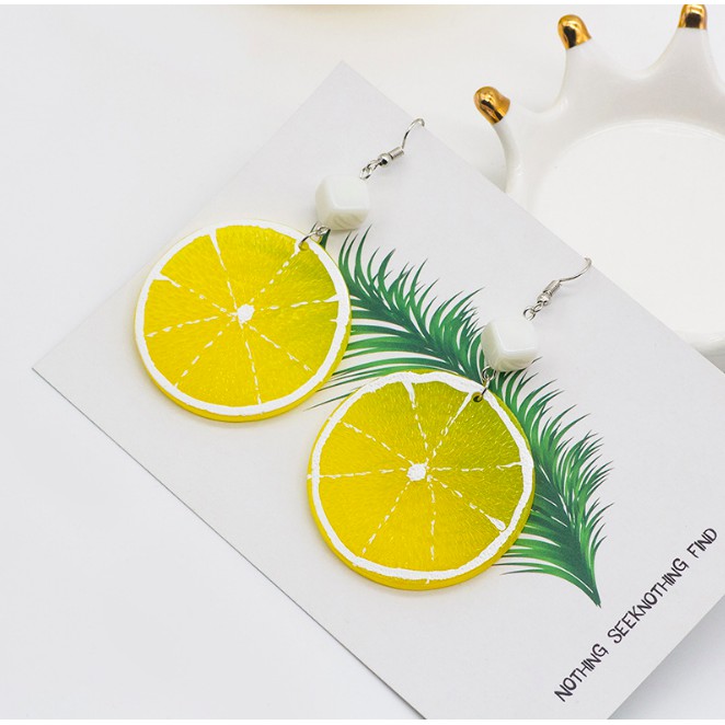 Khuyên Tai, Bông Tai Nữ Kiểu Dáng Quả Chanh Siêu Độc Đáo