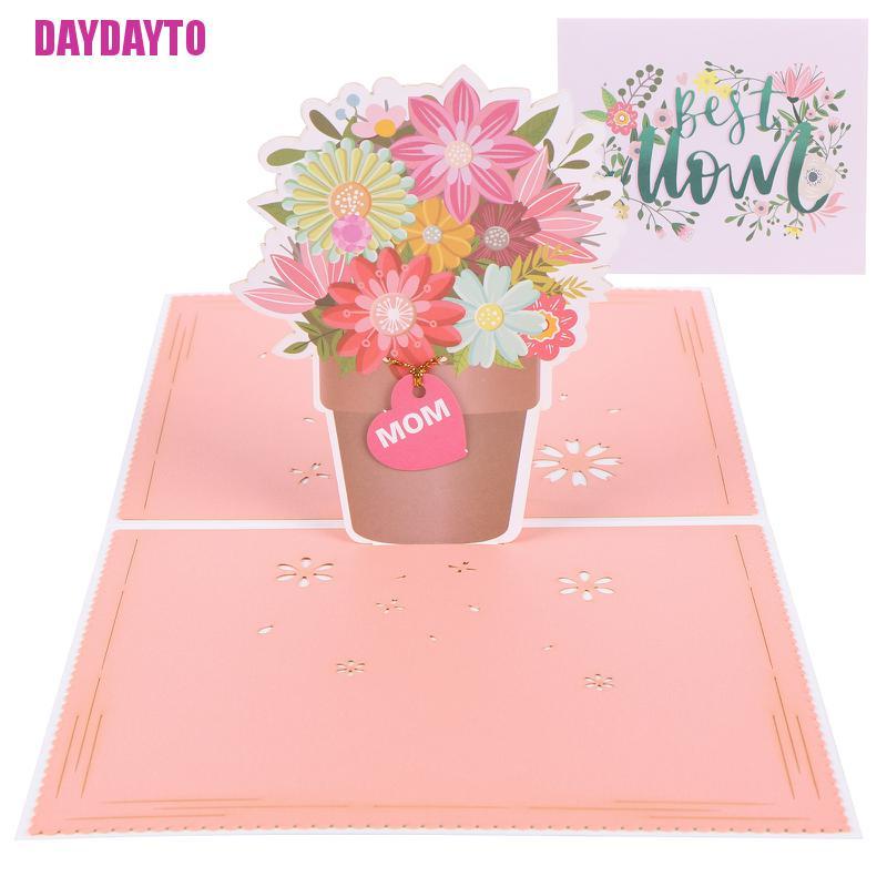 [DAYDAYTO] Mother's Day Pop up Card 3D Greeting Card Flower Card