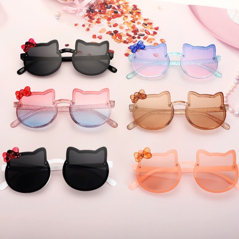 Mắt Kính Chống Tia Cực Tím Hình Mắt Mèo Dễ Thương Cho Bé Gái