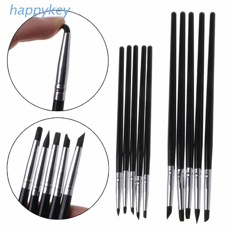 HAP  5 Styles Soft Clay Resin Smearing Sticks Epoxy Resin Coloring Daubed Silicone Pens Color Shaper Sculpting Painting Tools