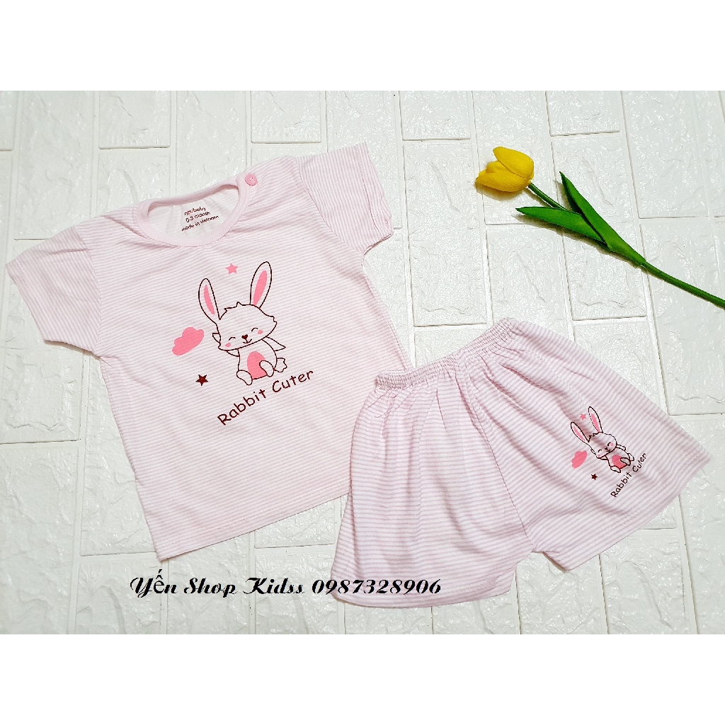 Bộ Cộc Tay Sợi Tre Cài Vai Nhiều Họa Tiết_Hàng Noubaby (SP001065 )