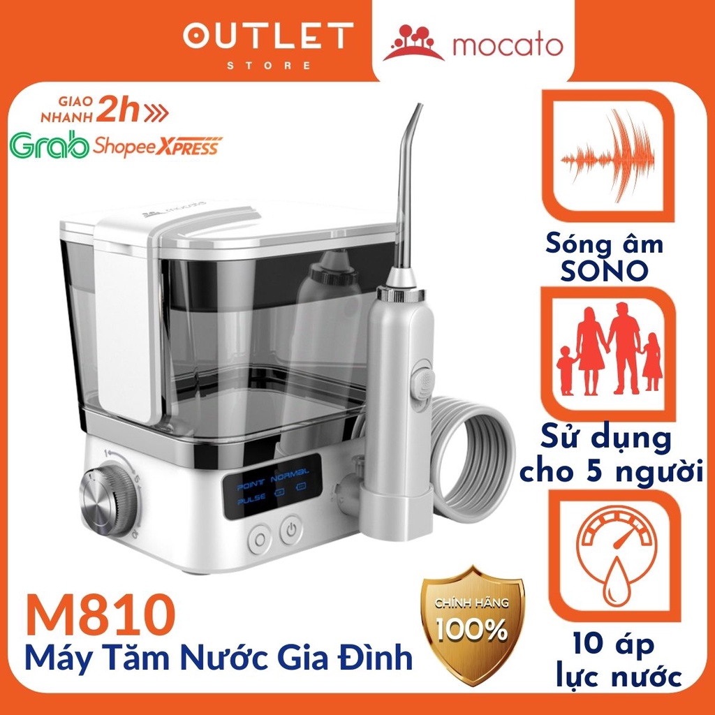 Máy tăm nước gia đình Mocato waterpik M810 chăm sóc răng miệng cho 5 người cùng với 10 chế độ áp lực nước tùy chỉnh