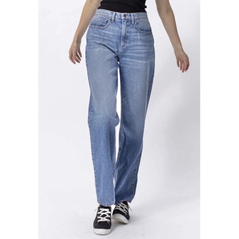 Quần Jeans Bò Nữ SNEAK PEEK Rách Nhẹ Ống Suông Lưng Cao Hàng Xuất Xịn Cao Cấp Chất Đẹp Size 27