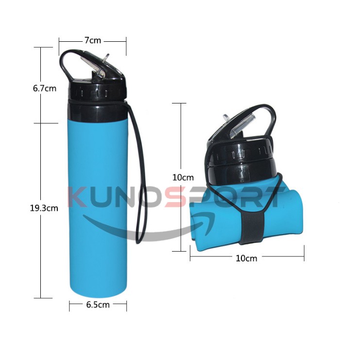 Bình Đựng Nước Silicon  Kunosport 610ml Gấp Gọn Chuyên Dụng Phượt Gym -KN15