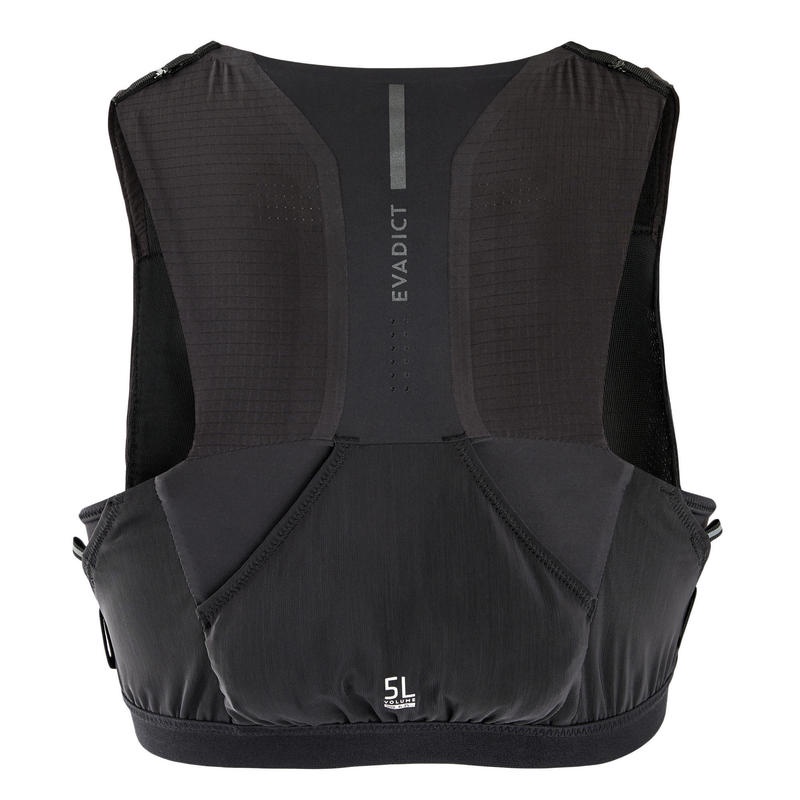 Vest đựng bình nước chạy địa hình Decathlon Evadict 5 Lít màu đen