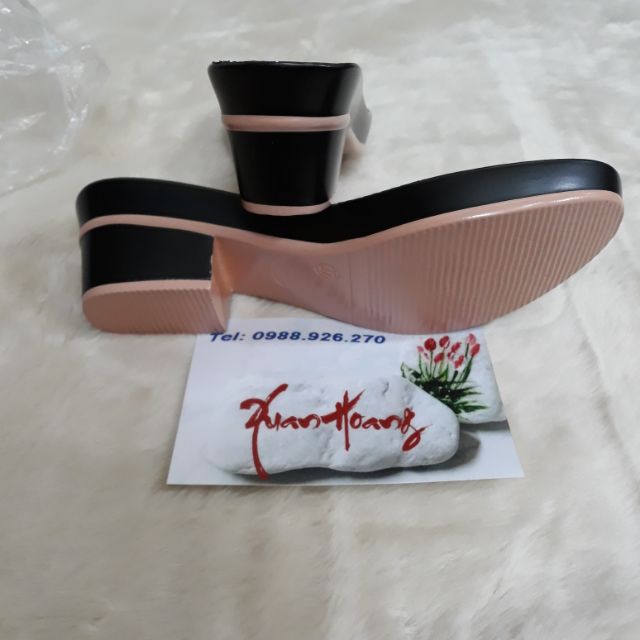 Đế gót vuông 2mau cao 5cm sz 36->39