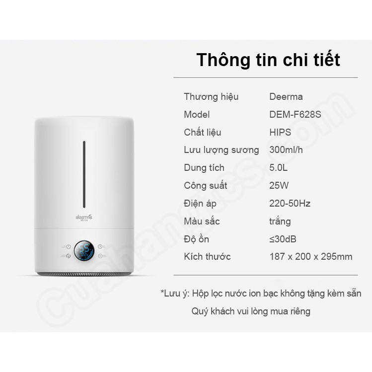 Máy tạo độ ẩm, phun sương Deerma DEM-F628s Dung tích 5 lít