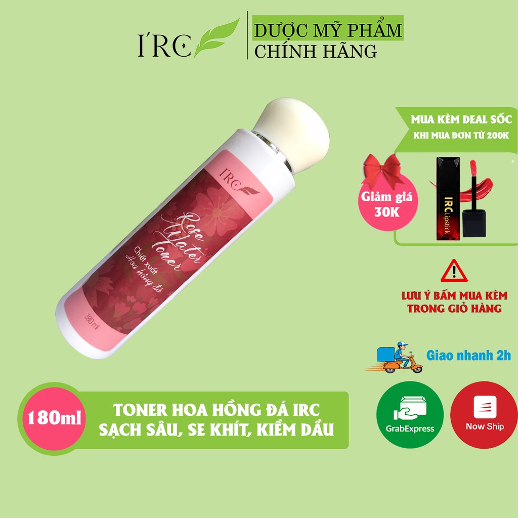 Toner nước hoa hồng đá IRC Water Rose cho da dầu mụn, kiềm dầu, làm sạch sâu và dưỡng ẩm 180g