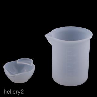 2 Pieces Clear Silicone Epoxy Resin Mixing Cups & 100ml Measuring Cup DIY Resin Glue Tools for Jewelry Making Handmade