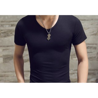 Áo thun body ngắn tay nam cổ tim - at04