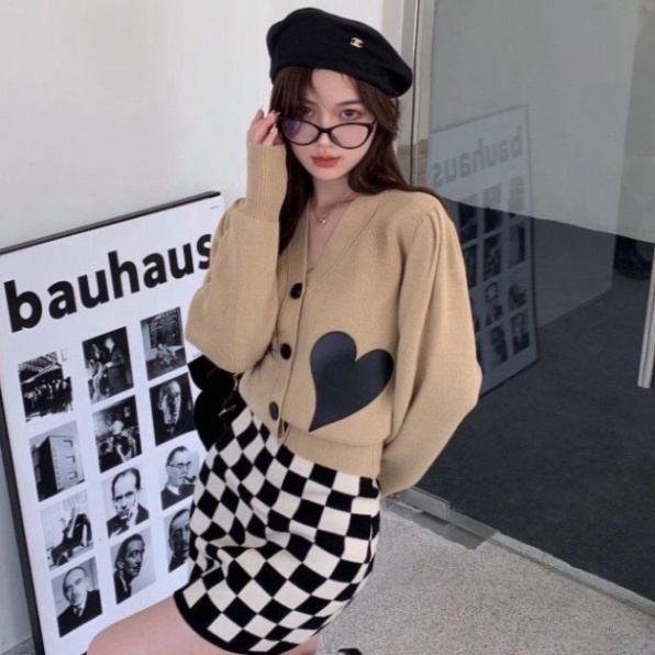 Áo Cardigan Nữ Sợi Dệt, Áo Len mỏng bo ống tay cổ V Hàn Quốc | BigBuy360 - bigbuy360.vn