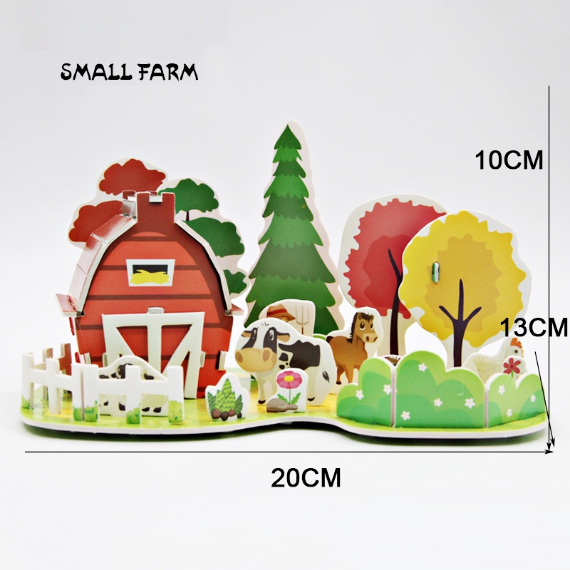 Đồ Chơi Xếp Hình Ngôi Nhà 3D Bằng Giấy Giáo Dục Sớm Cho Bé