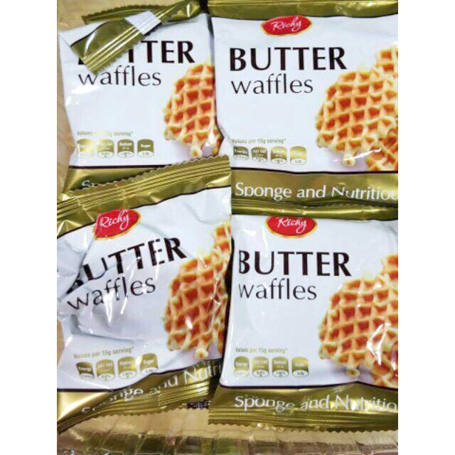 (Date: [ ĂN LÀ GHIỀN ] 01 Túi x 12 gói x 180gr Bánh Butter Waffles Richy Bơ Trứng Tổ Ong